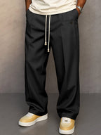 Nils | Herrenhose mit geradem Schnitt, moderne Jogger-Hose | Nomad NTS | Zwart