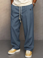 Nils | Herrenhose mit geradem Schnitt, moderne Jogger-Hose | Nomad NTS | Blauw