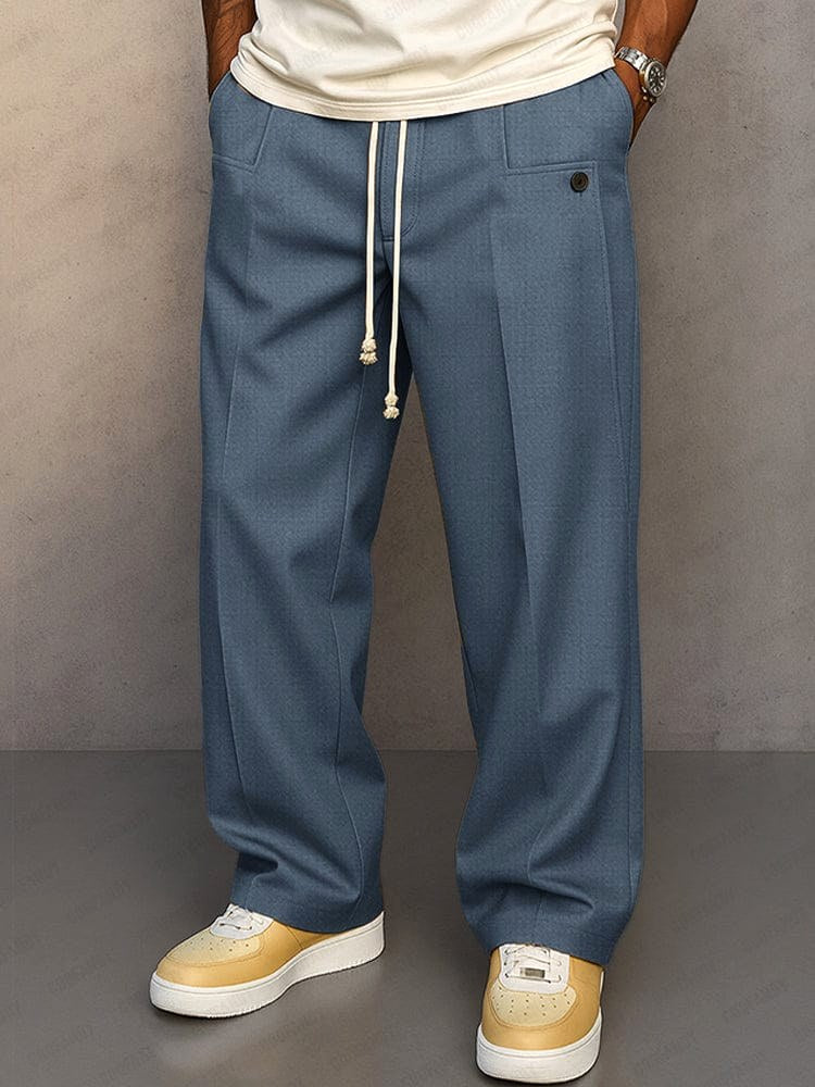 Nils | Herrenhose mit geradem Schnitt, moderne Jogger-Hose | Nomad NTS | Blauw