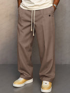 Nils | Herrenhose mit geradem Schnitt, moderne Jogger-Hose | Nomad NTS | Lichtbruin