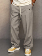 Nils | Herrenhose mit geradem Schnitt, moderne Jogger-Hose | Nomad NTS | Lichtgrijs