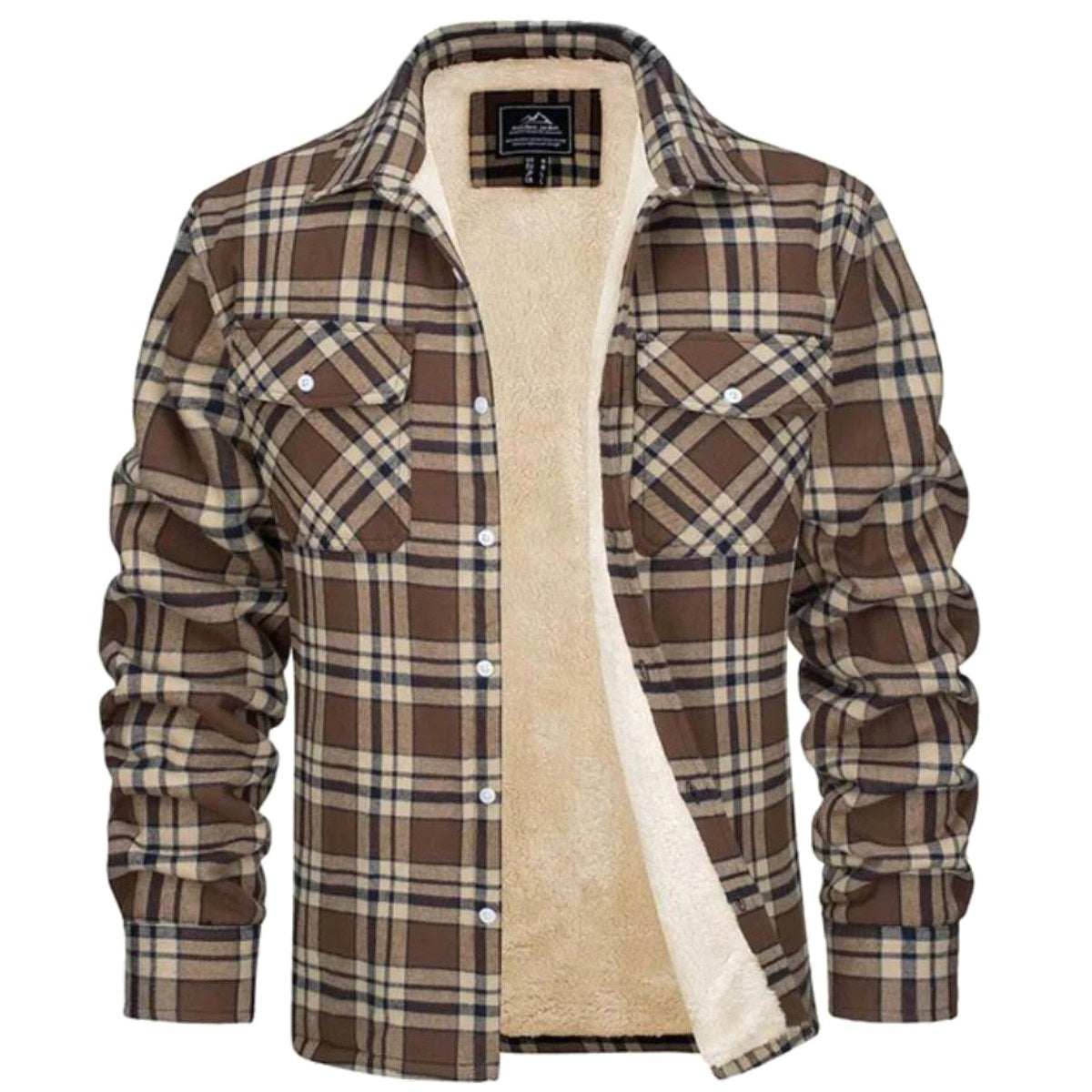 Noah | Herren sherpa-gefütterte Karo-Jacke, Herbstjacke mit Knopfleiste | Nomadnts | Nomadnts