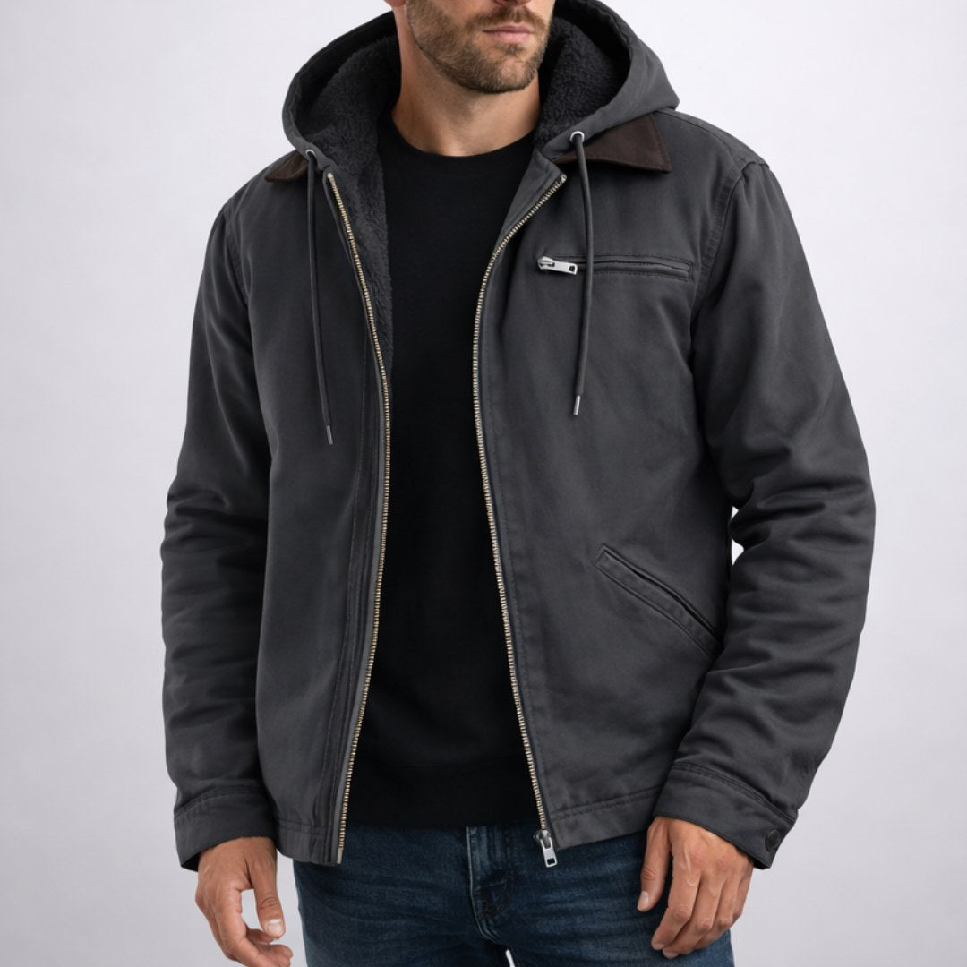 Nolan | Herren-Jacke mit Kapuze und Futter, bequeme Alltagsjacke | Nomadnts | Grau