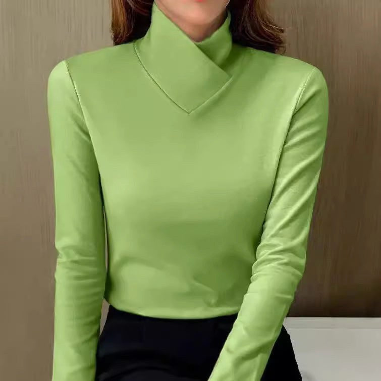 Nora | Damen weicher Rollkragenpullover, eng anliegende Alltags-Strickware | Nomadnts | Green