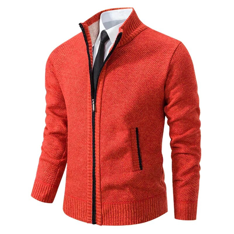 Norbert | Herren-Strickjacke mit Reißverschluss, Leichte Herbst-Strickjacke | Nomad NTS | Red