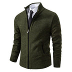 Norbert | Herren-Strickjacke mit Reißverschluss, Leichte Herbst-Strickjacke | Nomad NTS | Green