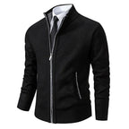 Norbert | Herren-Strickjacke mit Reißverschluss, Leichte Herbst-Strickjacke | Nomad NTS | Black
