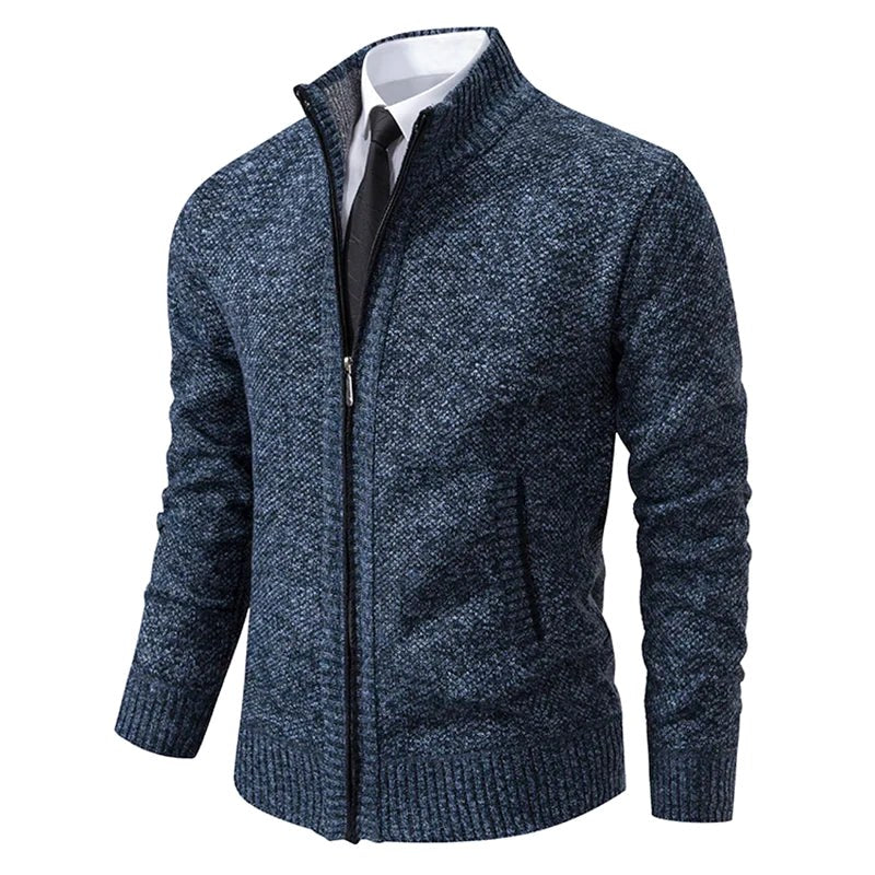 Norbert | Herren-Strickjacke mit Reißverschluss, Leichte Herbst-Strickjacke | Nomad NTS | Blue