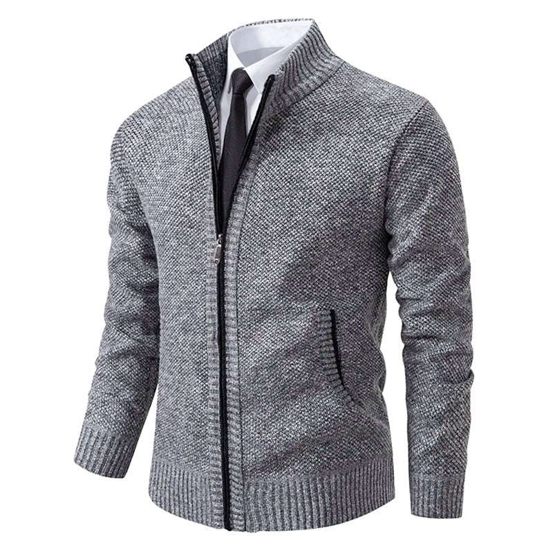 Norbert | Herren-Strickjacke mit Reißverschluss, Leichte Herbst-Strickjacke | Nomad NTS | Gray