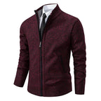 Norbert | Herren-Strickjacke mit Reißverschluss, Leichte Herbst-Strickjacke | Nomad NTS | Bordeaux