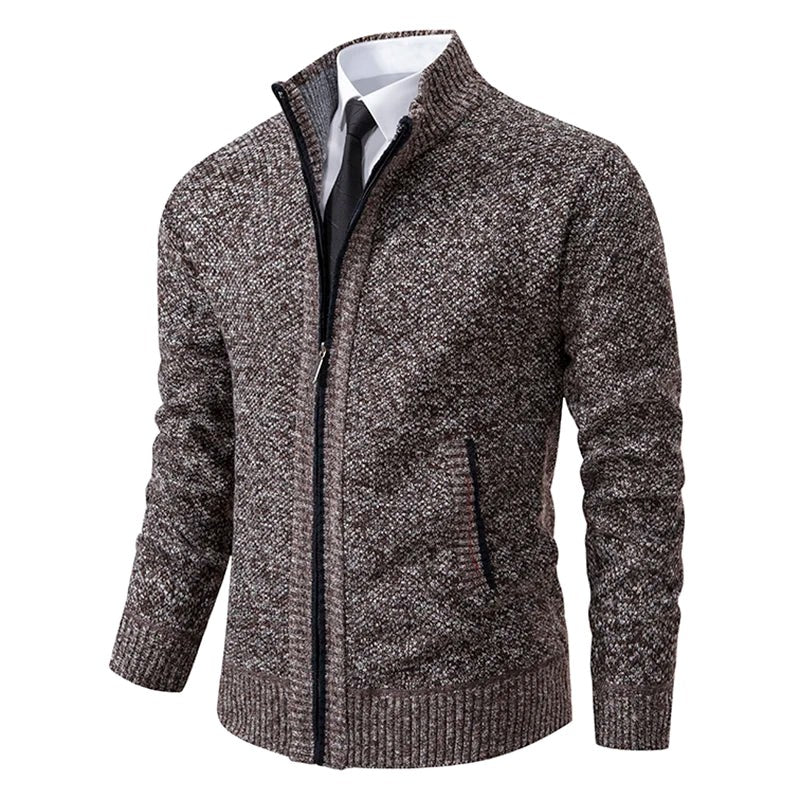 Norbert | Herren-Strickjacke mit Reißverschluss, Leichte Herbst-Strickjacke | Nomad NTS | Brown
