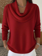 Odette | Damen Merinowoll-Pullover, Strickpullover mit Wasserfall-Ausschnitt | Nomadnts | Nomadnts