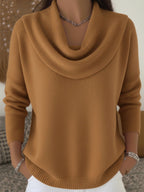 Odette | Damen Merinowoll-Pullover, Strickpullover mit Wasserfall-Ausschnitt | Nomadnts | Nomadnts