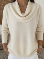 Odette | Damen Merinowoll-Pullover, Strickpullover mit Wasserfall-Ausschnitt | Nomadnts | Nomadnts