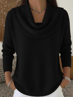 Odette | Damen Merinowoll-Pullover, Strickpullover mit Wasserfall-Ausschnitt | Nomadnts | Nomadnts