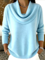 Odette | Damen Merinowoll-Pullover, Strickpullover mit Wasserfall-Ausschnitt | Nomadnts | Nomadnts