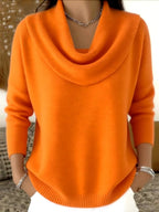 Odette | Damen Merinowoll-Pullover, Strickpullover mit Wasserfall-Ausschnitt | Nomadnts | Nomadnts