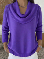Odette | Damen Merinowoll-Pullover, Strickpullover mit Wasserfall-Ausschnitt | Nomadnts | Nomadnts