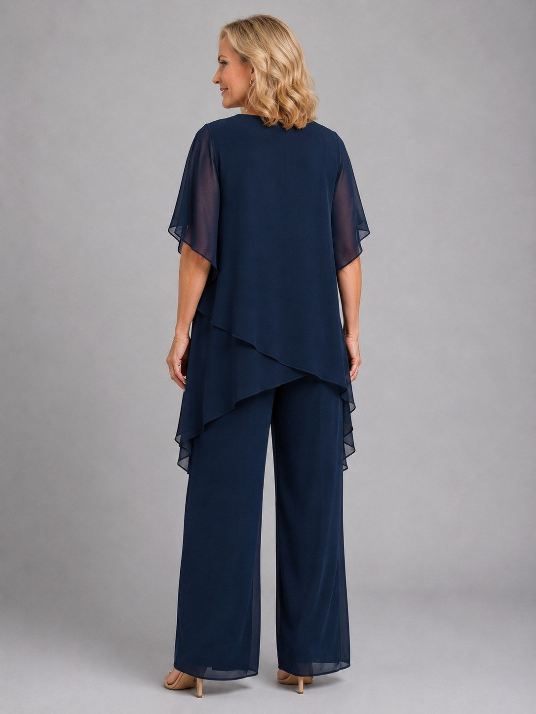Olive | Damen Chiffon-Zweiteiler, Loungeset mit weit geschnittener Hose | Nomadnts | Pink