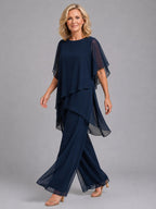 Olive | Damen Chiffon-Zweiteiler, Loungeset mit weit geschnittener Hose | Nomadnts | Nomadnts