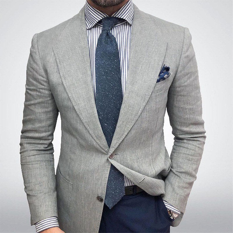 Oscar | Herren tailliert geschnittener Blazer mit strukturiertem Finish, elegante Jacke | Nomadnts | Beige