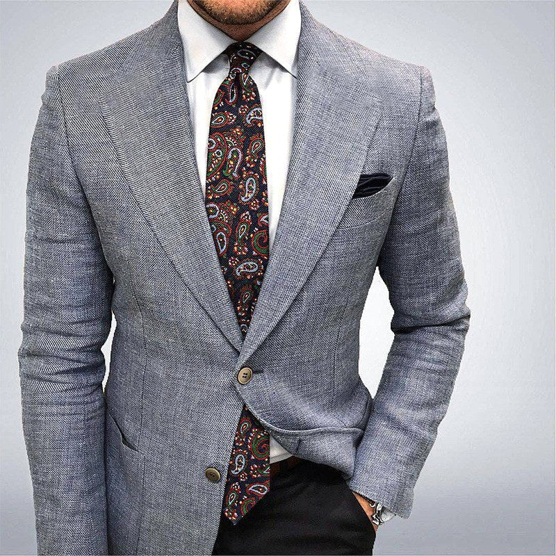 Oscar | Herren tailliert geschnittener Blazer mit strukturiertem Finish, elegante Jacke | Nomadnts | Blue