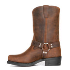 Oswin | Herren wadenhohe Cowboystiefel, Western-Stiefel im Harness-Stil | Nomadnts | Brown