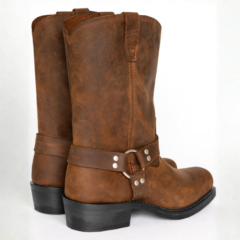 Oswin | Herren wadenhohe Cowboystiefel, Western-Stiefel im Harness-Stil | Nomadnts | Nomadnts