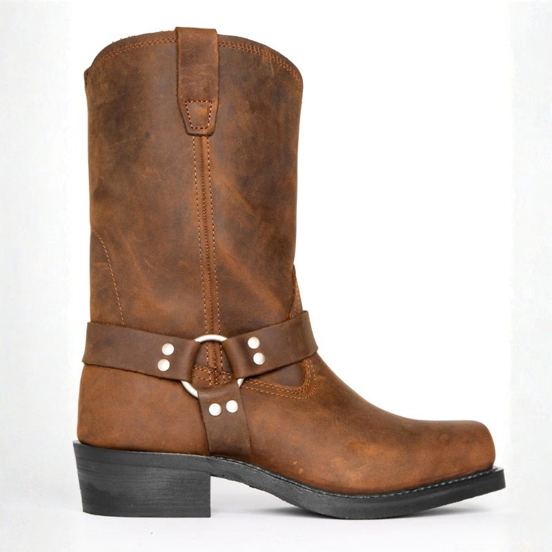 Oswin | Herren wadenhohe Cowboystiefel, Western-Stiefel im Harness-Stil | Nomadnts | Nomadnts