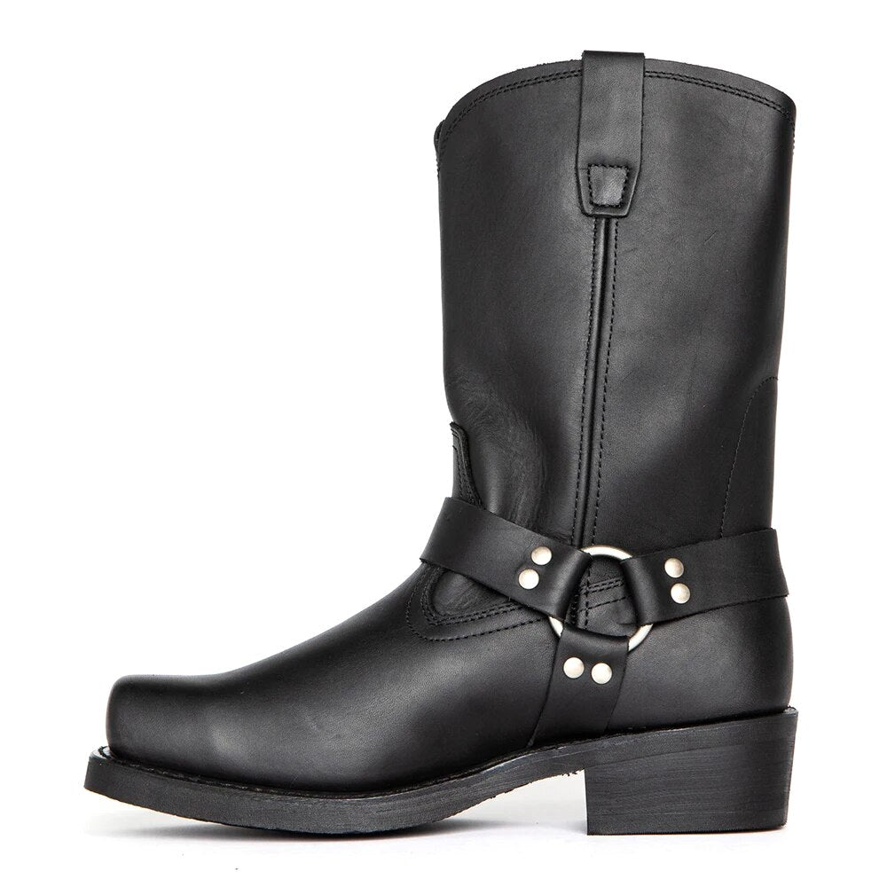 Oswin | Herren wadenhohe Cowboystiefel, Western-Stiefel im Harness-Stil | Nomadnts | Nomadnts