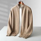 Parker | Herren-Strickjacke mit Reißverschluss, bequeme Alltags-Strickjacke | Nomadnts | Beige