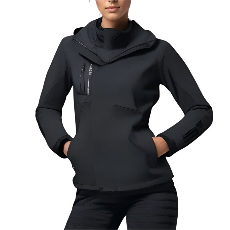 Patricia | Damen wasserdichte Softshell-Jacke, windabweisender Performance-Mantel | Nomadnts | Black