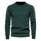 Patrick | Klassischer Herren-Pullover aus Baumwolle, Eleganter Freizeit-Pullover | Nomad NTS | Groen