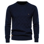 Patrick | Klassischer Herren-Pullover aus Baumwolle, Eleganter Freizeit-Pullover | Nomad NTS | Donkerblauw