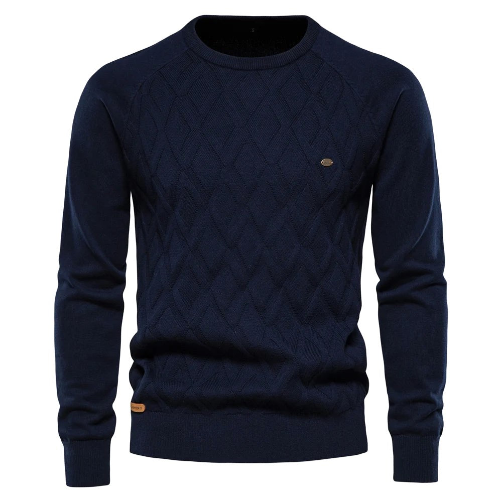 Patrick | Klassischer Herren-Pullover aus Baumwolle, Eleganter Freizeit-Pullover | Nomad NTS | Donkerblauw