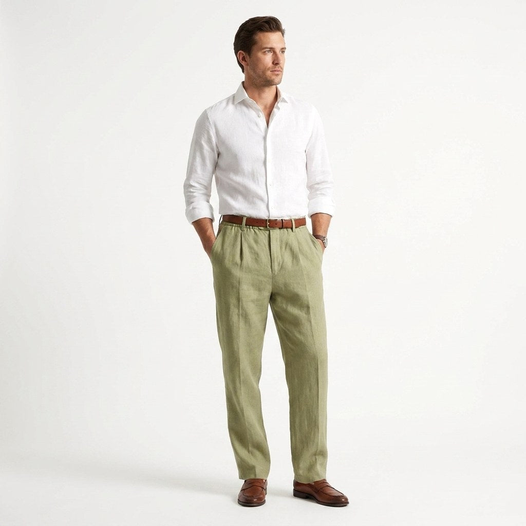 Patryk | Herrenhose aus Leinen-Baumwoll-Mix mit komfortablem Schnitt, Atmungsaktive Sommerhose | Nomad NTS