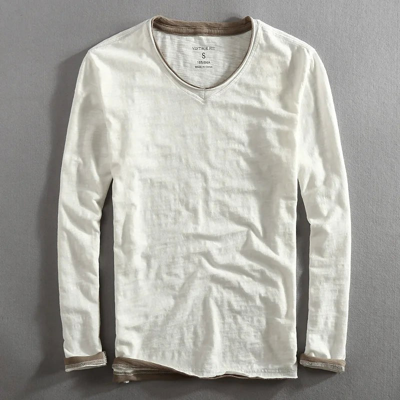 Paul | Herren-Pullover mit V-Ausschnitt und Langarm, Eleganter Freizeit-Pullover | Nomad NTS | Grau