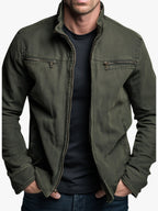 Paul | Herren klassische Baumwolljacke, strukturierte Freizeitjacke | Nomadnts | Army Green