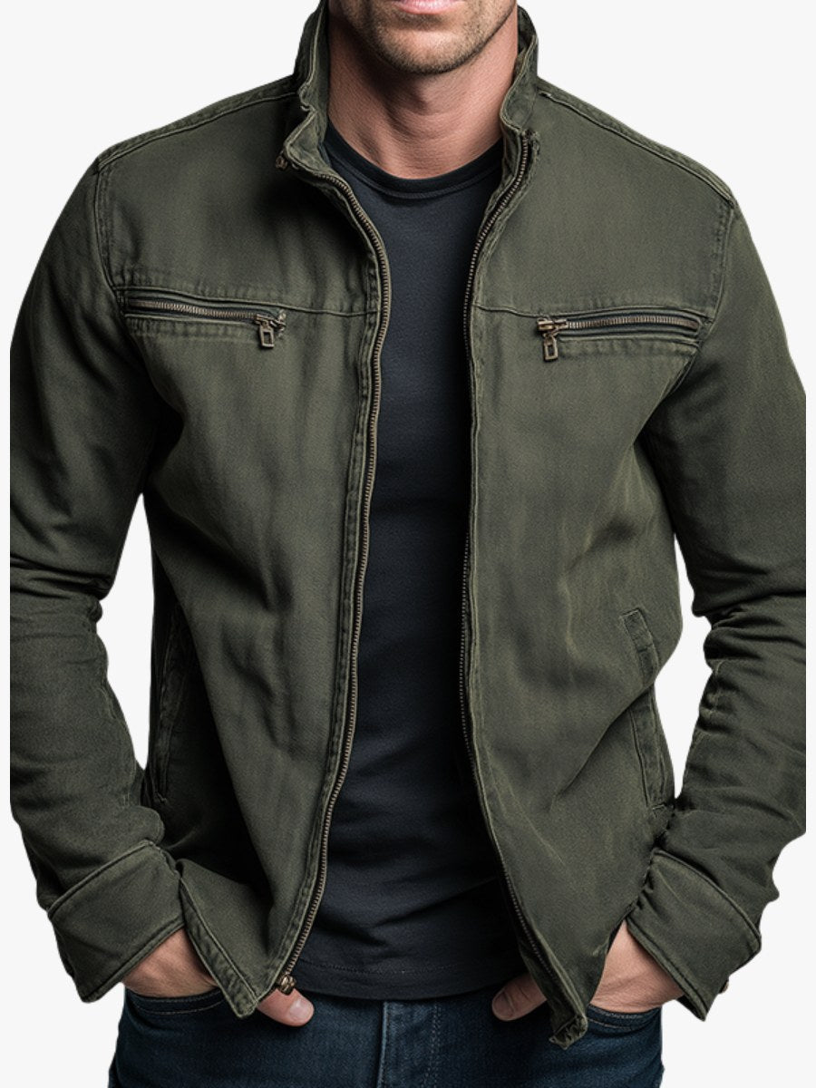 Paul | Herren klassische Baumwolljacke, strukturierte Freizeitjacke | Nomadnts | Army Green