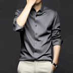 Paweł | Elegante Seidentbluse aus 100% Seide, Klassische Businessbluse | Nomad NTS