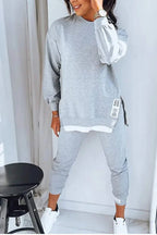 Penelope | Damen Oversized Zweiteiler-Loungeset, schmal zulaufende Jogginghose | Nomadnts | Grey