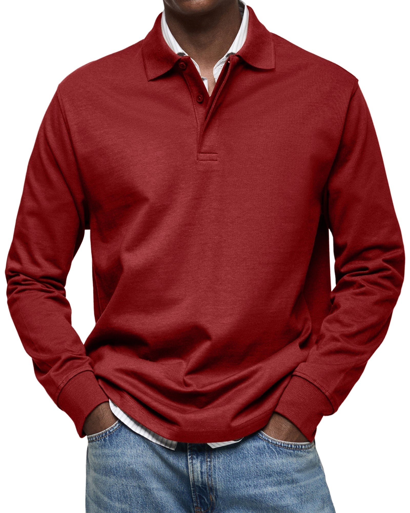 Percy | Herren langärmeliges Poloshirt, tailliert geschnittenes elegantes Polo | Nomadnts | Nomadnts