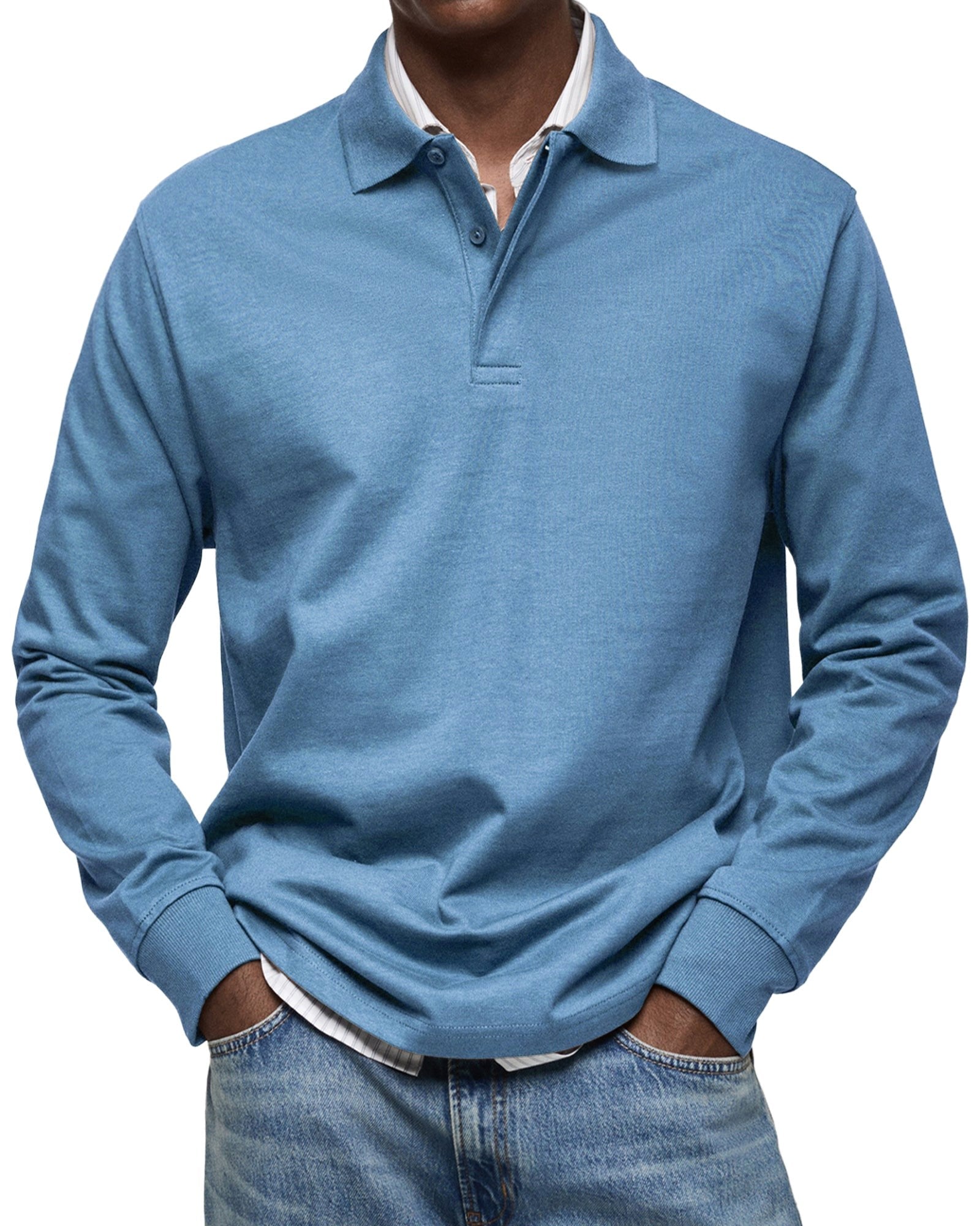 Percy | Herren langärmeliges Poloshirt, tailliert geschnittenes elegantes Polo | Nomadnts | Nomadnts