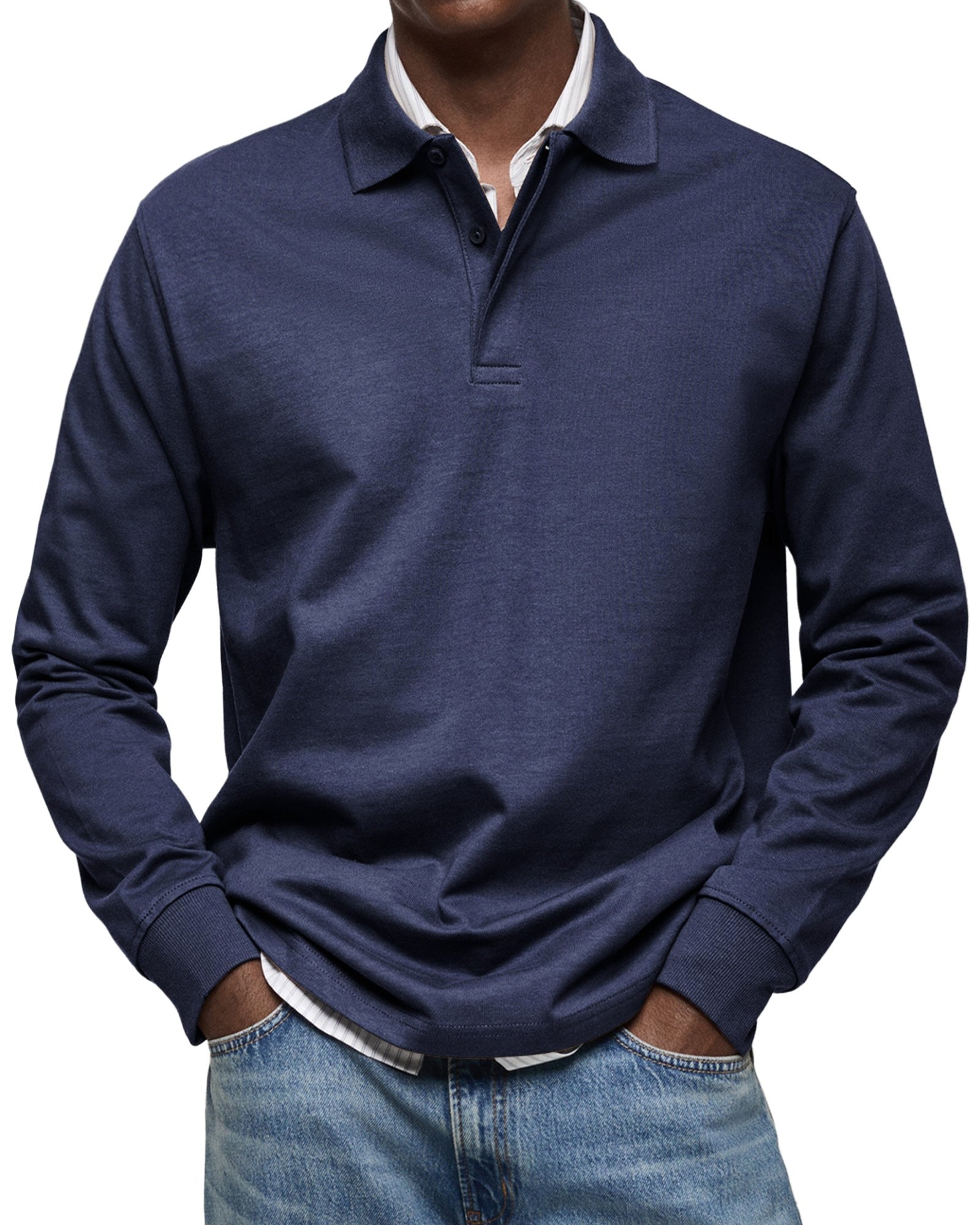Percy | Herren langärmeliges Poloshirt, tailliert geschnittenes elegantes Polo | Nomadnts | Nomadnts