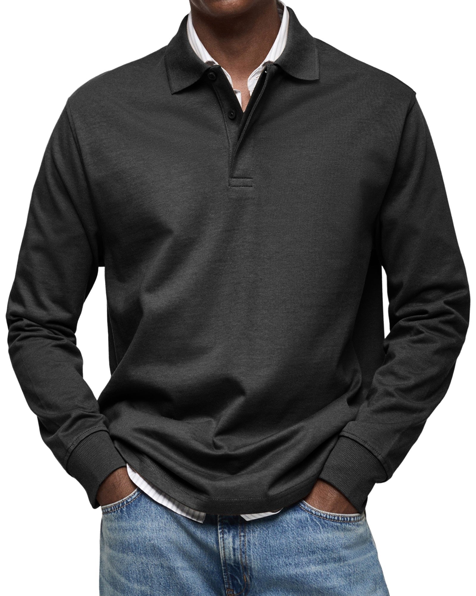 Percy | Herren langärmeliges Poloshirt, tailliert geschnittenes elegantes Polo | Nomadnts | Nomadnts