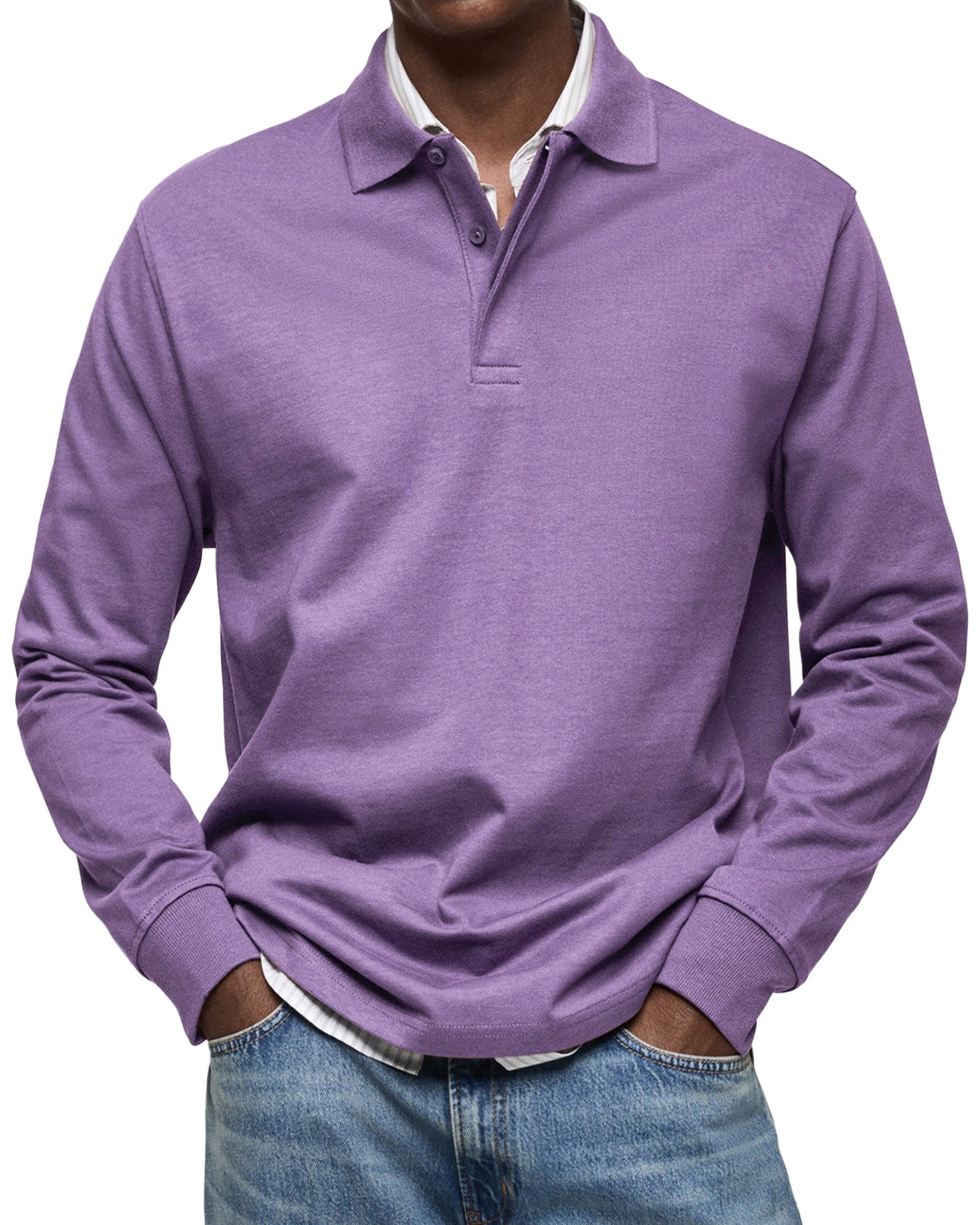 Percy | Herren langärmeliges Poloshirt, tailliert geschnittenes elegantes Polo | Nomadnts | Nomadnts
