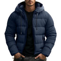 Philip | Herren gesteppte Daunenjacke mit Kapuze, gepolsterter Herbstmantel | Nomadnts | Navy Blue