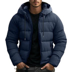 Philip | Herren gesteppte Daunenjacke mit Kapuze, gepolsterter Herbstmantel | Nomadnts | Navy Blue