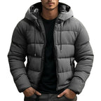 Philip | Herren gesteppte Daunenjacke mit Kapuze, gepolsterter Herbstmantel | Nomadnts | Gray