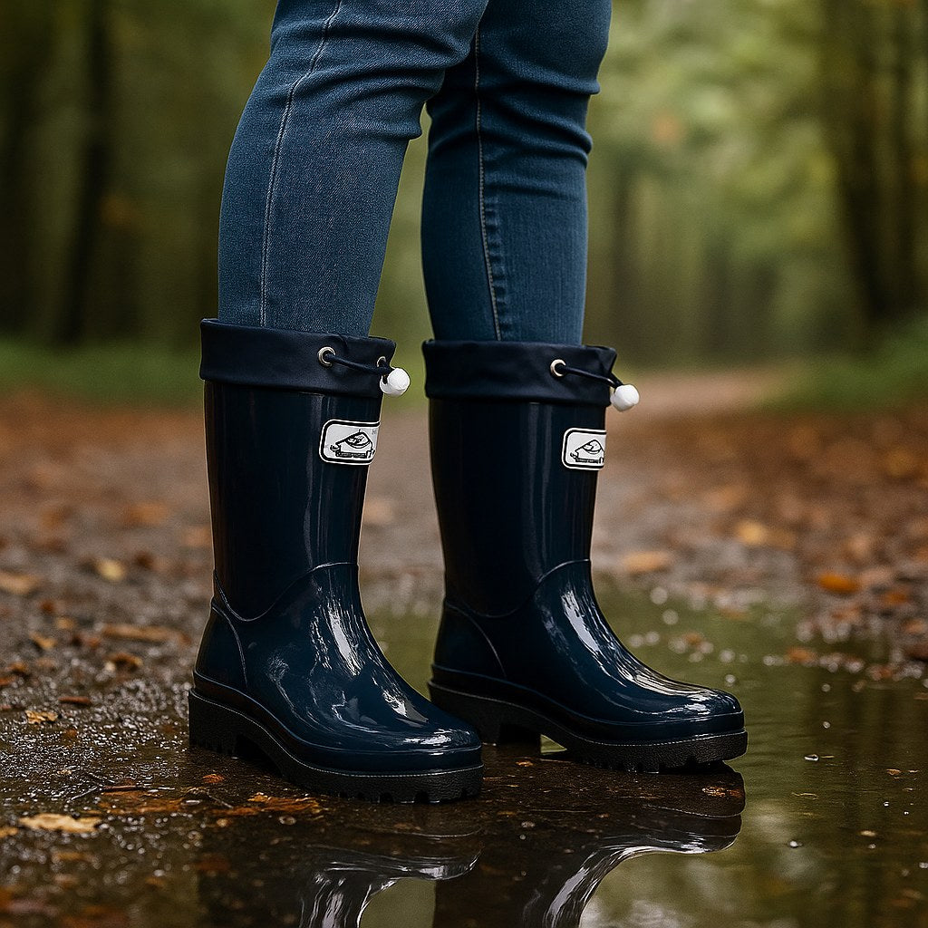 Phoebe | Damen wasserdichte Gummistiefel, Regenstiefel mit verstellbarer Schnürung | Nomadnts | Nomadnts